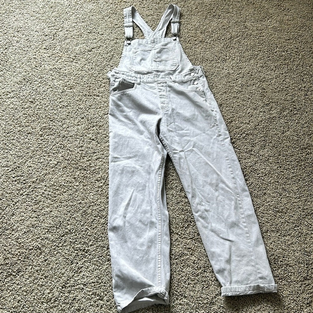 Free people ziggy overalls light gray